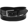 Harrys-Collection Men's Premium Leather Belt with Quilted Stitching, black