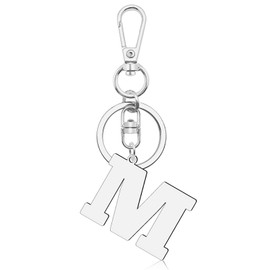 Letter M Alphabet Keyring Initial Letter Keychain for Handbag Wallet Purses Backpack Metal Letter Key Ring for Women Men Stainless Steel Letter Pendant Car Keyring Christmas Birthday Graduation Gifts