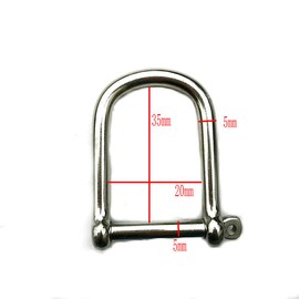 Stainless Steel 316 Anchor Wide D Ring Shackles Marine Grade 3/16 Inch 5mm