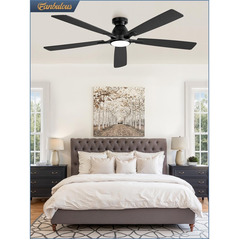 Fanbulous 60 inch Ceiling Fans with Lights, Smart Flush Mount