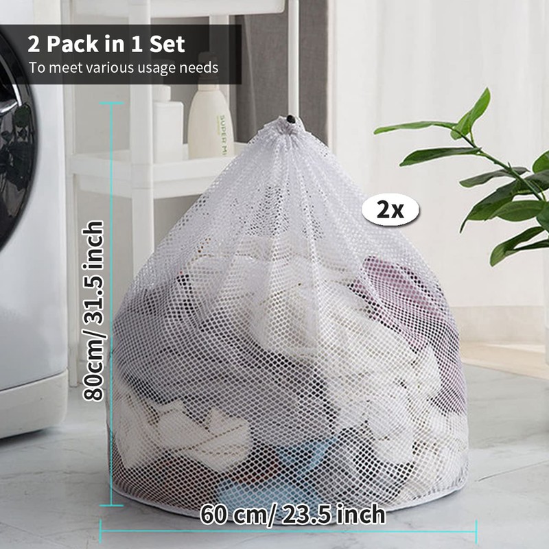 Laundry Bags Mesh Large Washing Bags for Delicates 2 Pack,