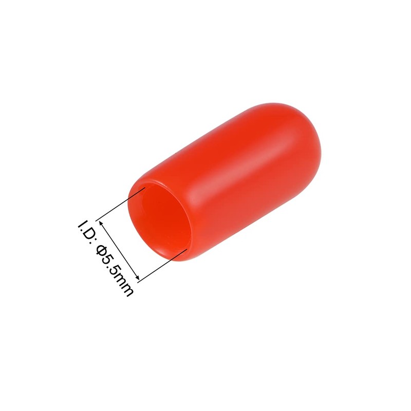 sourcing map 50pcs Rubber End Caps 5.5mm ID Vinyl Round