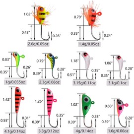 Ice Fishing Jigs Ice Fishing Lures Ice Fishing Kit for Winter Ice Jigging Crappie Sunfish Perch Walleye Pike with Tackle Box,36pcs