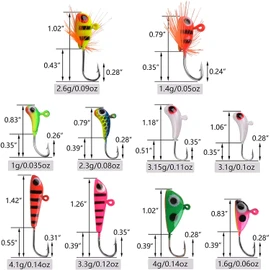 Ice Fishing Jigs Ice Fishing Lures Ice Fishing Kit for Winter Ice Jigging Crappie Sunfish Perch Walleye Pike with Tackle Box,36pcs