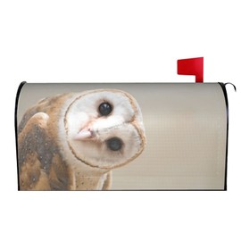 Oplp Cute Owl Waterproof Mail Cover Magnetic Mailbox Wraps Funny Post Letter Box Cover for Garden Home Decor 21x18 in