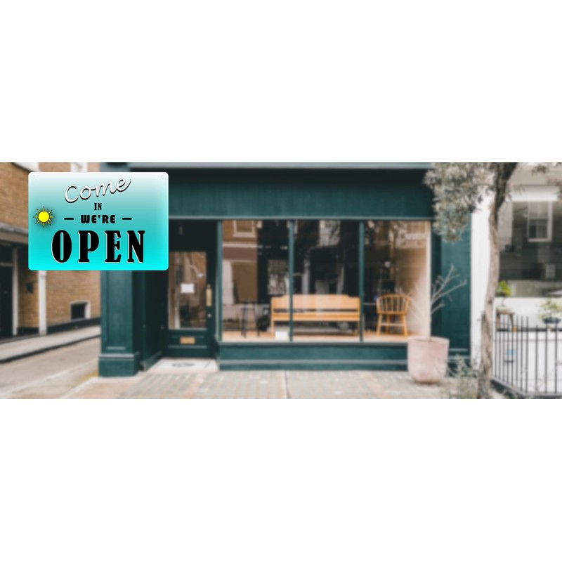 A5 Reversible Open Closed Sign - Contemporary Design, UV Printed