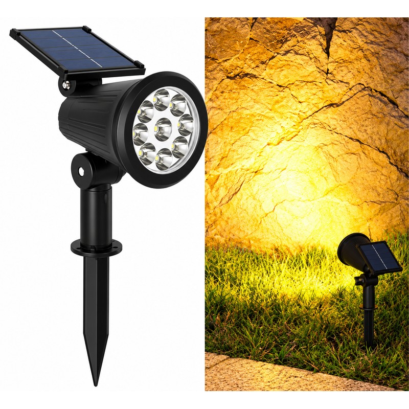9 LED Solar Powered Garden Spotlight – Adjustable IP65 Waterproof