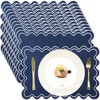 Gandeer Linen Placemats Set of 12 Scalloped Placemat 13 X19