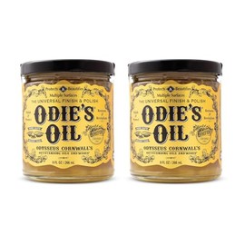 Odie's Universal Oil Twin pack (9 oz) - 2 jars - All Natural Universal Finish for Wood, Metal, Leather, Plastic, Vinyl, Masonry and More