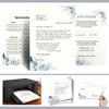 Writing Paper Set, 40 Pieces, Blue Flowers, 20 Sheets of