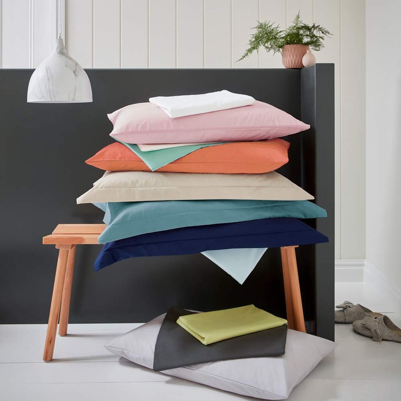 Helena Springfield P/Dye Pillow Case Standard Blush, 50/50 COTTON PERCALE,