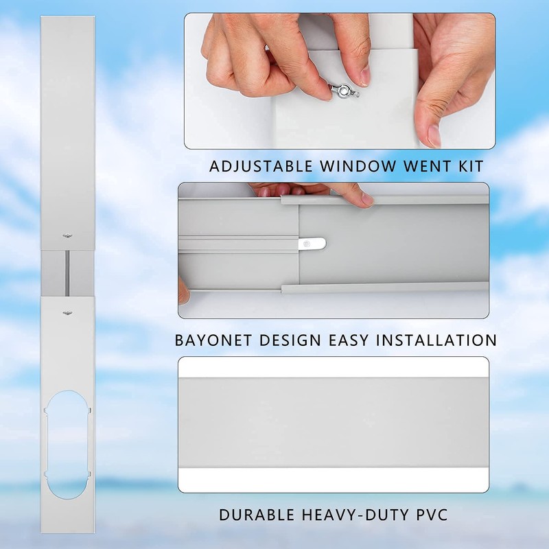 LEZIFU Portable Air Conditioner Kit with Hose, Adjustable Window Seal