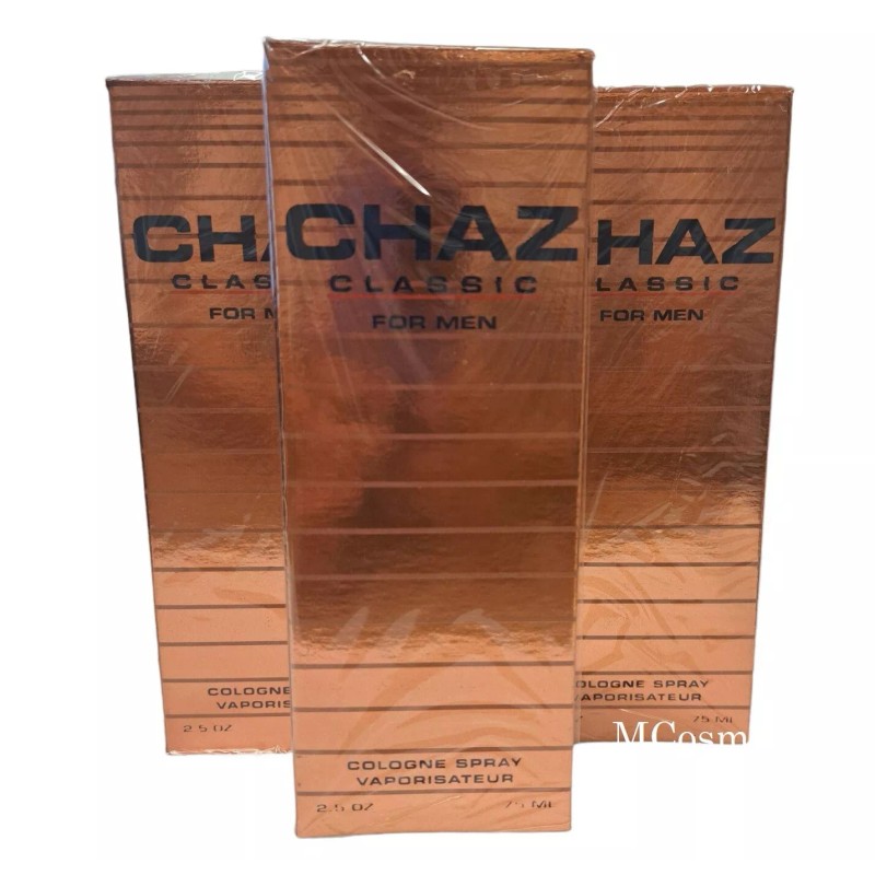 CHAZ CLASSIC FOR MEN 👌LOT OF 3👌COLOGNE SPRAY - 2.5