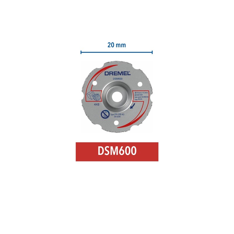 DREMEL DSM20 Multi-Purpose Carbide Flush Cutting Disc (DSM600)