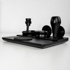 Normcore Tamper Mat Made of Black Oak - Tamping Mat Made of Oak Black Wood - Tamper Station 58 mm 54 mm - Coffee Mashing Mat Espresso Tamper Mat for Barista Home Kitchen