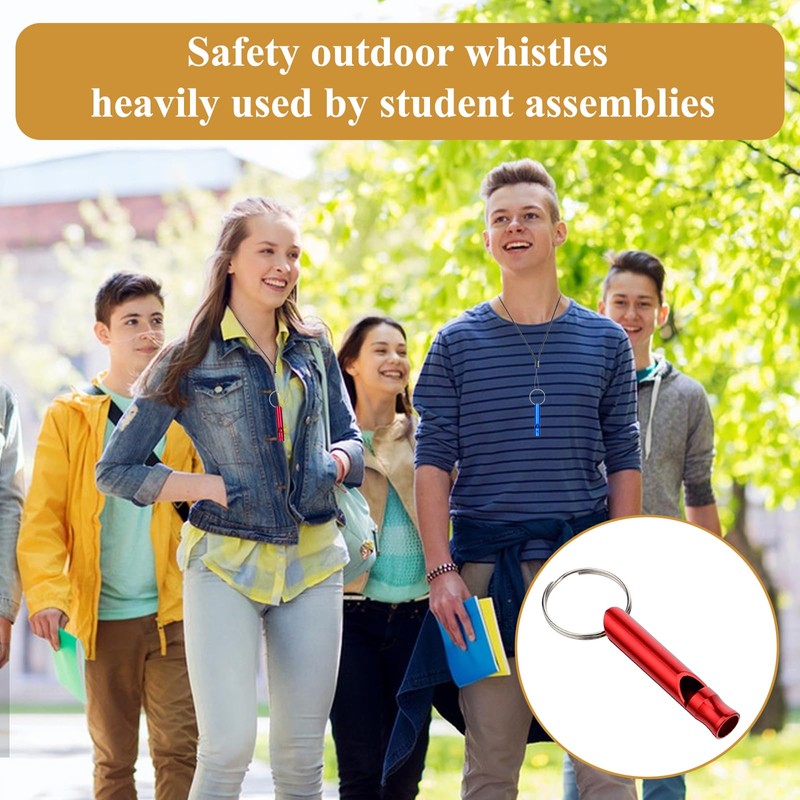 200 Pcs Emergency Whistles with Keychains, Aluminum Extra Loud Safety