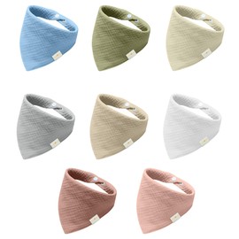 FZSECRIU Baby Muslin Bibs, Triangular Scarf, Baby 6 Pieces, Baby Scarf, Burp Cloths, Baby Muslin, Muslin Cloths, Baby for Teething and Drooling, colourful