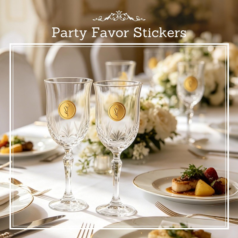 500Pcs Embossed Gold Foil Stickers, Calla Lily