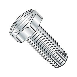 Small Parts-1408FSH Steel Thread Cutting Screw, Zinc Plated, Hex Head, Slotted Drive, Type F, 1/4"-20 Thread Size, 1/2" Length (Pack of 50)