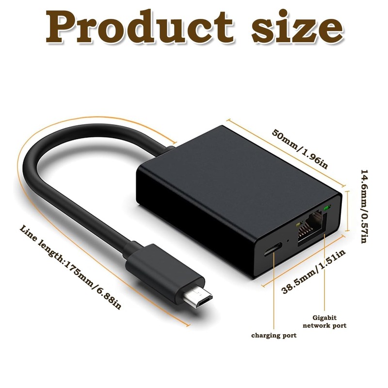 Micro USB to RJ45 Ethernet Adapter – High-Speed Network Connection