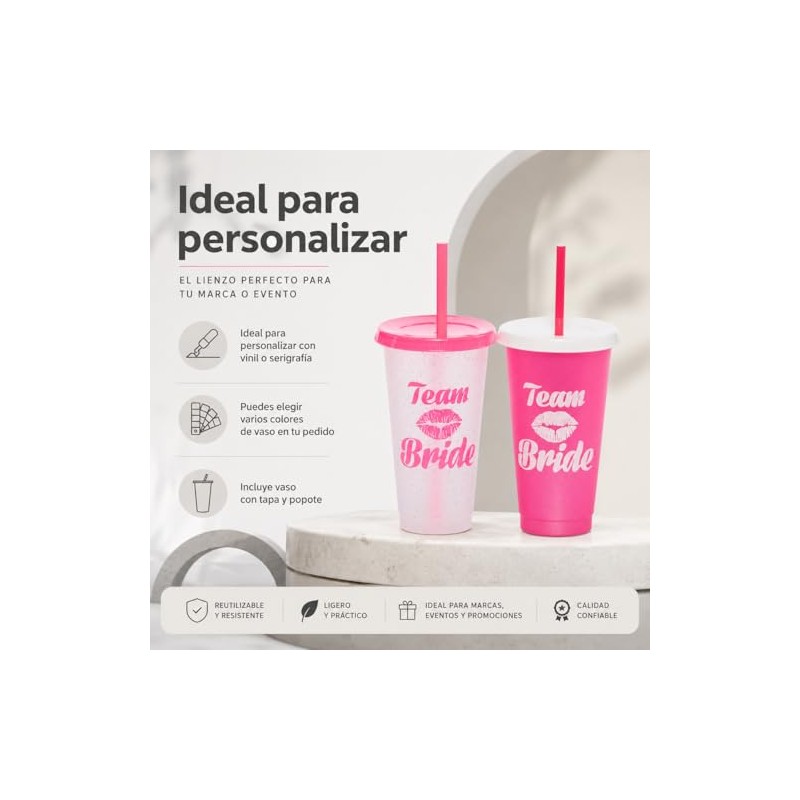 Vasos de Plastico Reusable Set de 10, 20, Y 50