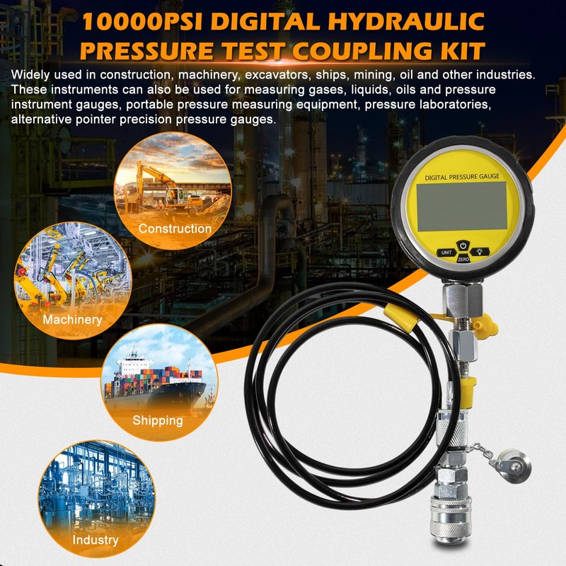 PumpShark 10000PSI Digital Hydraulic Pressure Test Kit - 1/4 Inch
