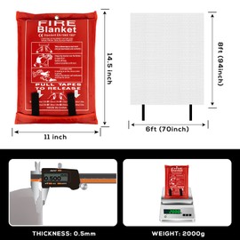 FLASLD Fire Blanket for Home Welding Table Top, Flame Retardant Protection and Heat Insulation, Fiberglass Fire Blanket Protect Work Area from Sparks (6 ft x 8 ft)