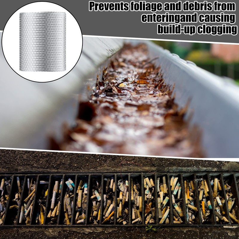 Gutter Guard Mesh 5 Inch x 20 Feet Aluminum Gutter