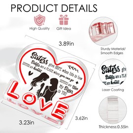 Sister Gifts from Sister, Soul Sister Bestie Friend Gifts for Women, Sister in Law Adult Big Little Sister Gift Ideas, Birthday Christmas Love Gifts for Sister Presents, Desk Decor Plaque Acrylic Sign