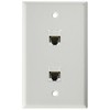 RiteAV 1 Gang 2 Port Cat5e Wall Plate - White