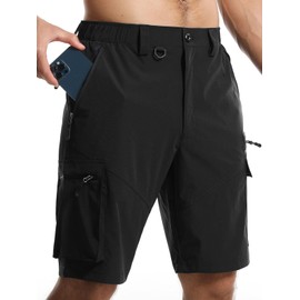 LECOONMX Pantalones Cortos para Hombre de Senderismo Pantalón Multifuncionales de Deporte Casual Secado Rápido Impermeable con Múltiples Bolsillos