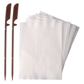 FACKELMANN 2 tea filter sticks + 40 filter bags, plastic, white brown, dimensions 10 x 7.5 cm, length of sticks approx. 14.5 cm