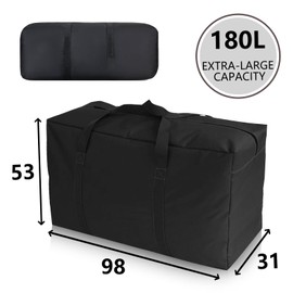 RJUP Extra Thick Storage Bag 85L – Heavy Duty Moving Bags, Moving Storage Container, Christmas Tree Storage Bag, Pack of 2, Versatile Storage Bag for Home, Travel, Camping, and Organization, Black