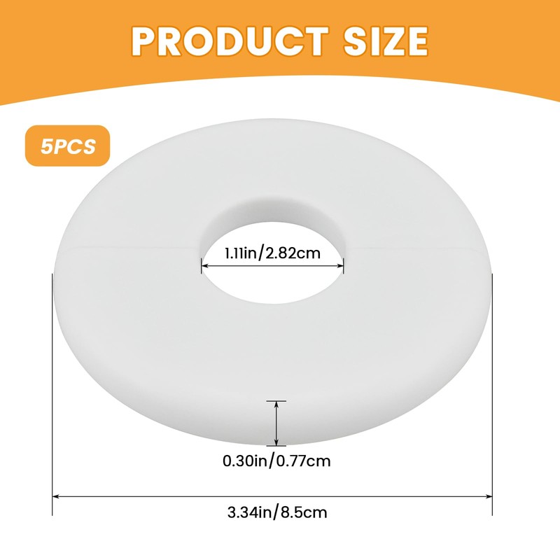 Aifeier ET 5pcs Round Wall Split Flange, Buckle Design Escutcheon