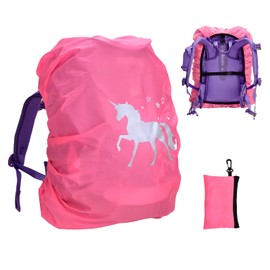 Rain Cover School Bag, Waterproof Reflective Backpack Rain Cover Protective Cover with Buckle Strap (18-35L), Compatible with Ergobag, Scout, Step by Step, McNeill, DerDieDas, Herlitz, Coocazoo