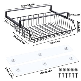 Under Desk Drawer, Slide Out Design,No Drill Metal Under Desk Cable Management, Storage Shelf Tray Basket Under Table Drawer Organizer for Office, Home, Workspace, Cabinet
