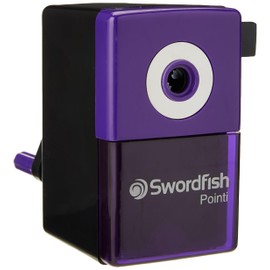 Swordfish ‘Pointi’ Desktop Manual Pencil Sharpener with Helical Blade and Auto Stop Function [40235], black
