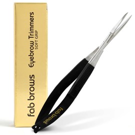 Cortadoras de cejas de agarre suave, tijeras de cejas para mujeres y hombres, precisas y afiladas, tijeras de belleza de punta de acero inoxidable, cuidado de las cejas