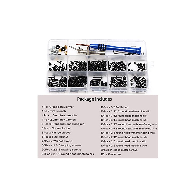 RC Car Screws Kit, RC Screws Kit Repair Tool Box