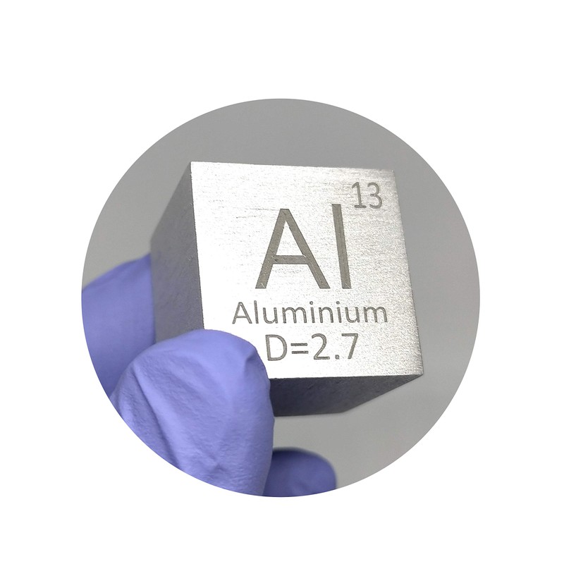 Elemental Specimen Aluminum (25mm Cube, Engraved A, Normal Surface)