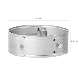 BBQ-Toro Stainless steel power ring for rocket stove, diameter 25-35 x 8.5 cm, smokeless flame without sparks, effectively supports cooking process, easy to adjust for optimal heat distribution
