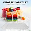 HomeyGear [Clear- 6 Pack] Plastic Rectangle Serving Tray Appetizer Platter