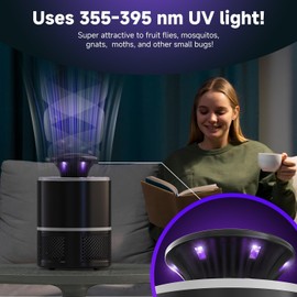 Fruit Fly Traps for Indoors, 2 in 1 Fruit Fly Trap for Home, Gnat Traps for House Indoor Bug Zapper Flying Insect Trap for Plants Moths Mosquitoes (Black)