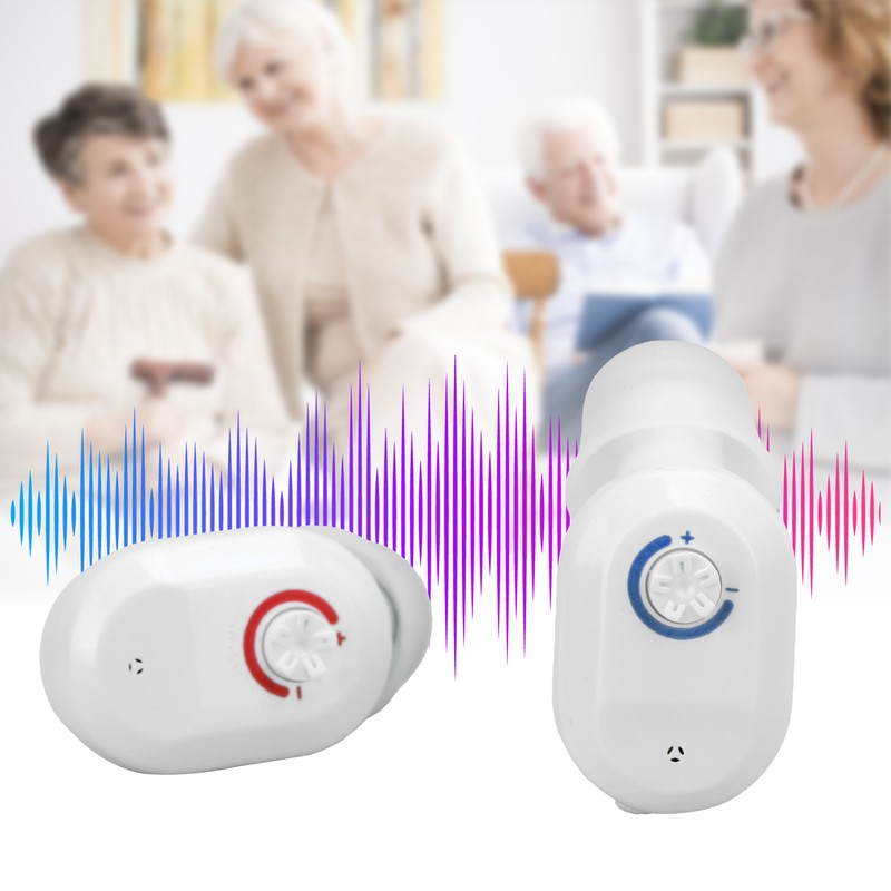 Double Direct Charging Hearing Aid Earphone Ear Aid White Layered