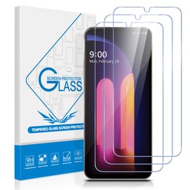 YMO Screen Protector for LG V60 ThinQ 5G / V60 ThinQ UW 5G,3 Pack 9H Tempered Glass HD Transparency Protective Film,Easy to Install,Bubble-Free,Fingerprint Reader and Case Friendly
