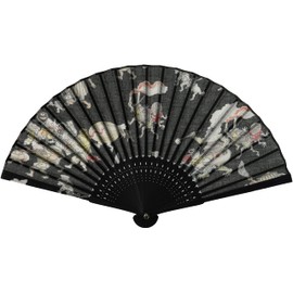 Yamamoto Hitoto Shoten Japanese Goods Kyoto Small Fan [Yokai Zukushi: Goichi Yumoto Collection] Hyakki Yogyo B Black Size: Approx. 8.9 inches (22.5 cm)