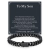 ChainsHouse Black Bracelets for Men 7mm 7.5 Inch Stainless Steel