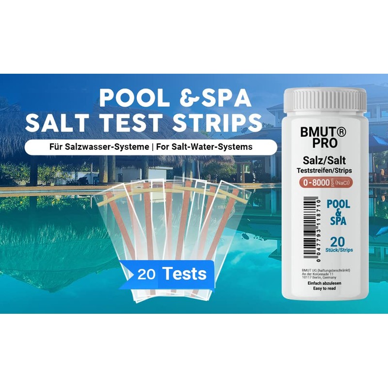 20 x Salt Water Test Pool & Spa 0-8000 ppm