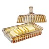 6'' Champagne Glass Butter Dish with Lid for Countertop Kitchen