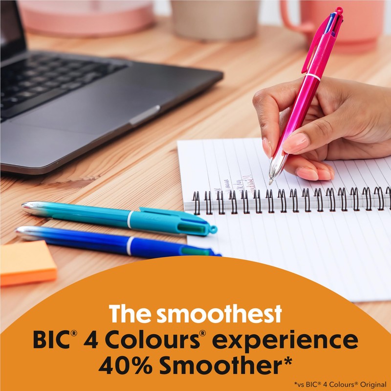 BIC 4 Colours Gradient Smooth Ink Retractable Multicoloured Ball Pen
